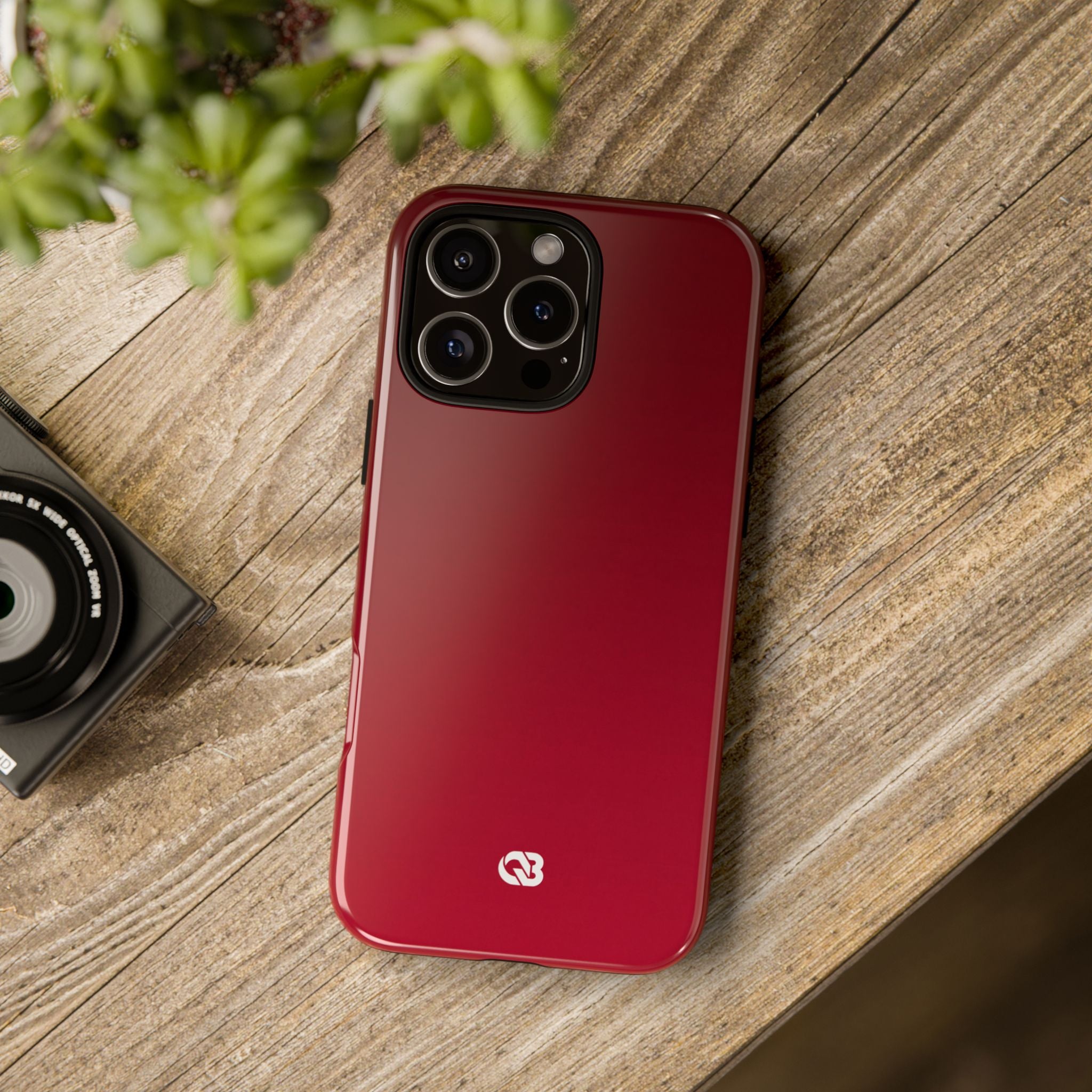 Red Tough Phone Case for iPhone - Crimson Velvet Fade