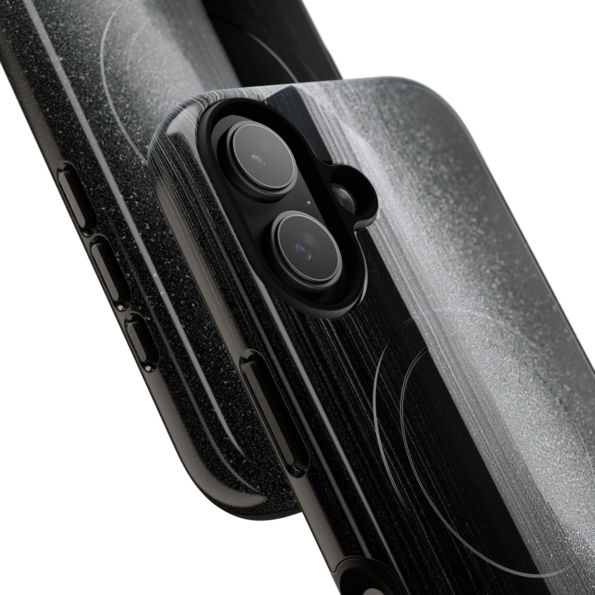 Black Tough 2.0 Magsafe Phone Case for iPhone - Brutalist Pixel Monolith