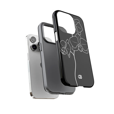 Black Tough Phone Case for iPhone - Noir Alabaster Orchid