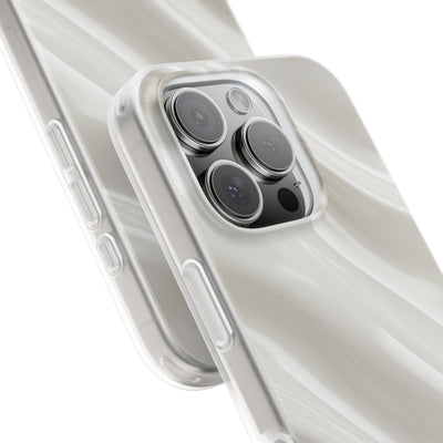 White Lite Phone Case for iPhone - Polished Ivory Wave