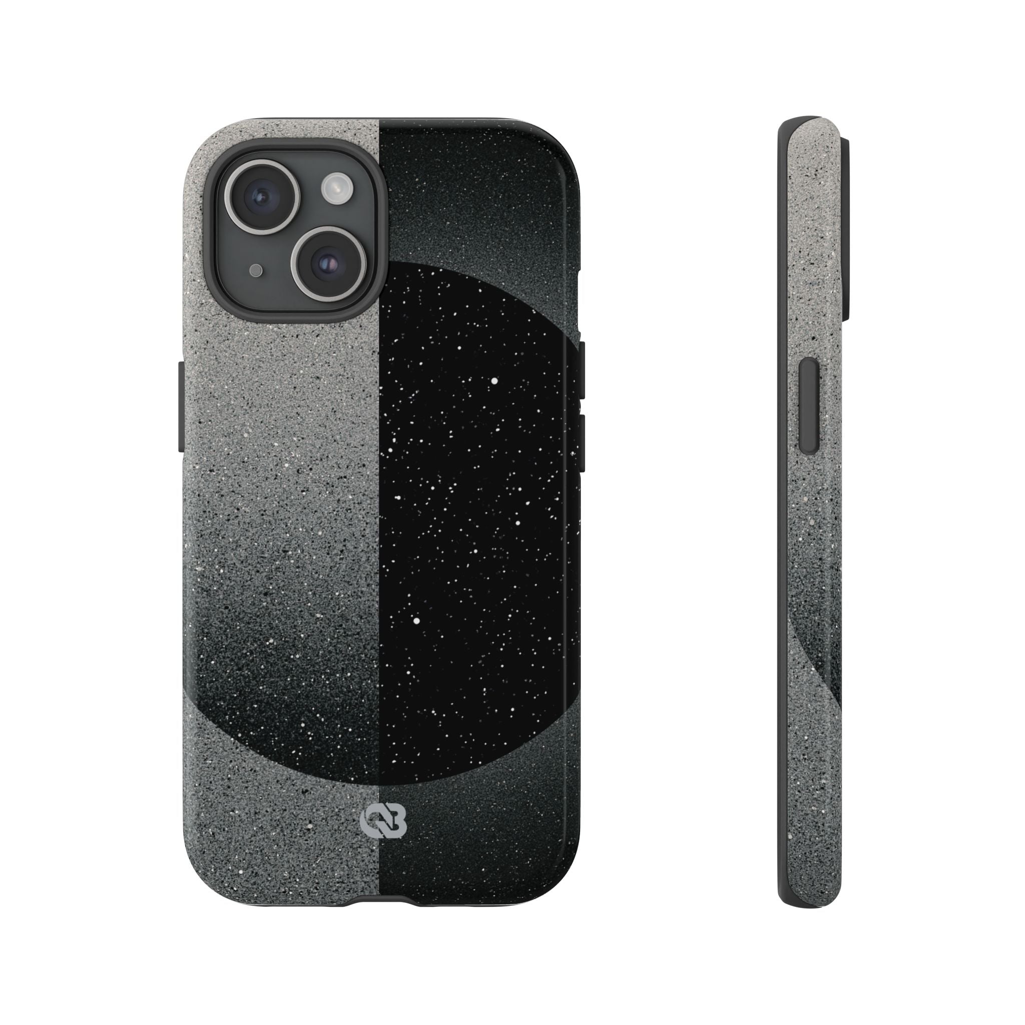 Black Tough Phone Case for iPhone - Lunar Static Orbit