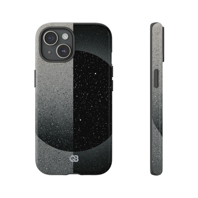 Black Tough Phone Case for iPhone - Lunar Static Orbit