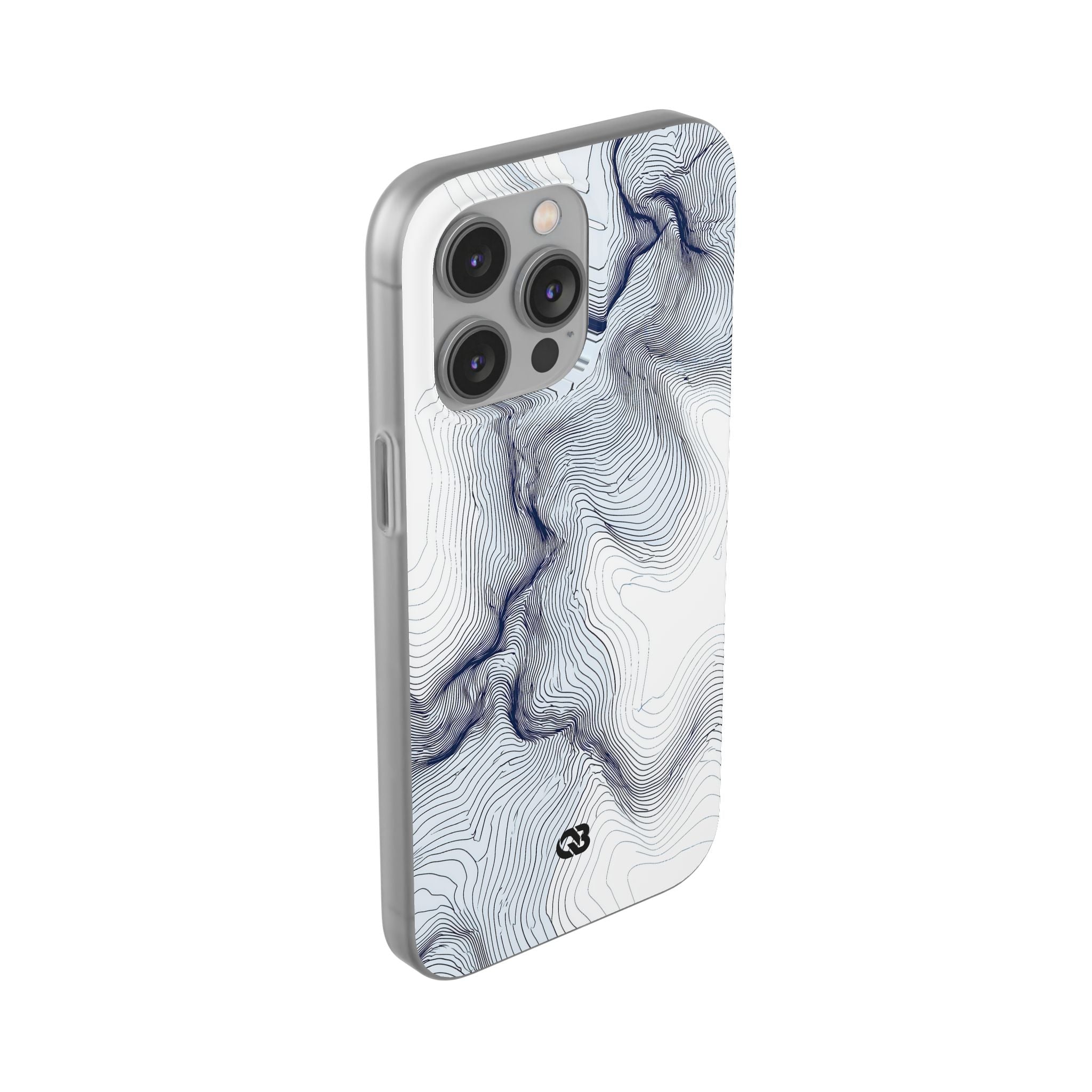 White Lite Phone Case for iPhone - Nordic Ridge Topo