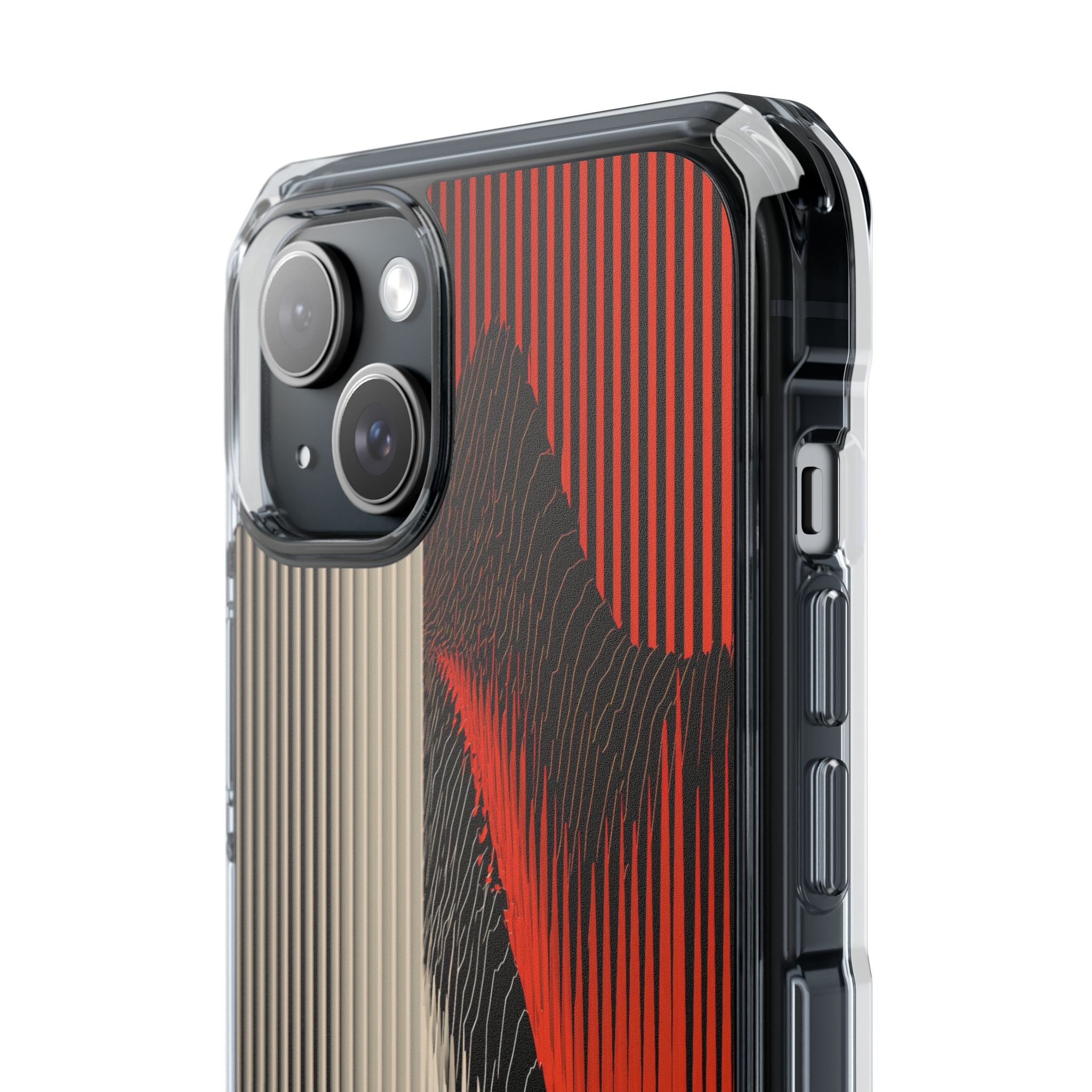 Red Impact MagSafe Phone Case for iPhone - Crimson Pulse Topo