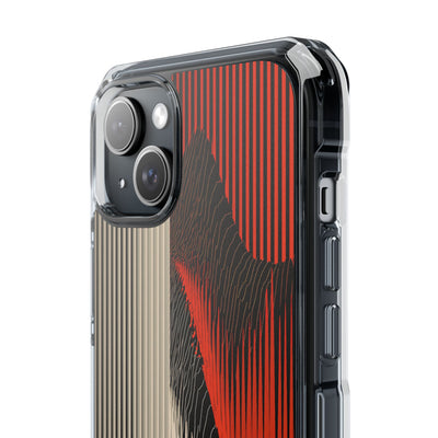 Red Impact MagSafe Phone Case for iPhone - Crimson Pulse Topo