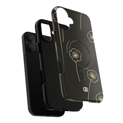 Black Tough 2.0 Magsafe Phone Case for iPhone - Obsidian Sand Petals