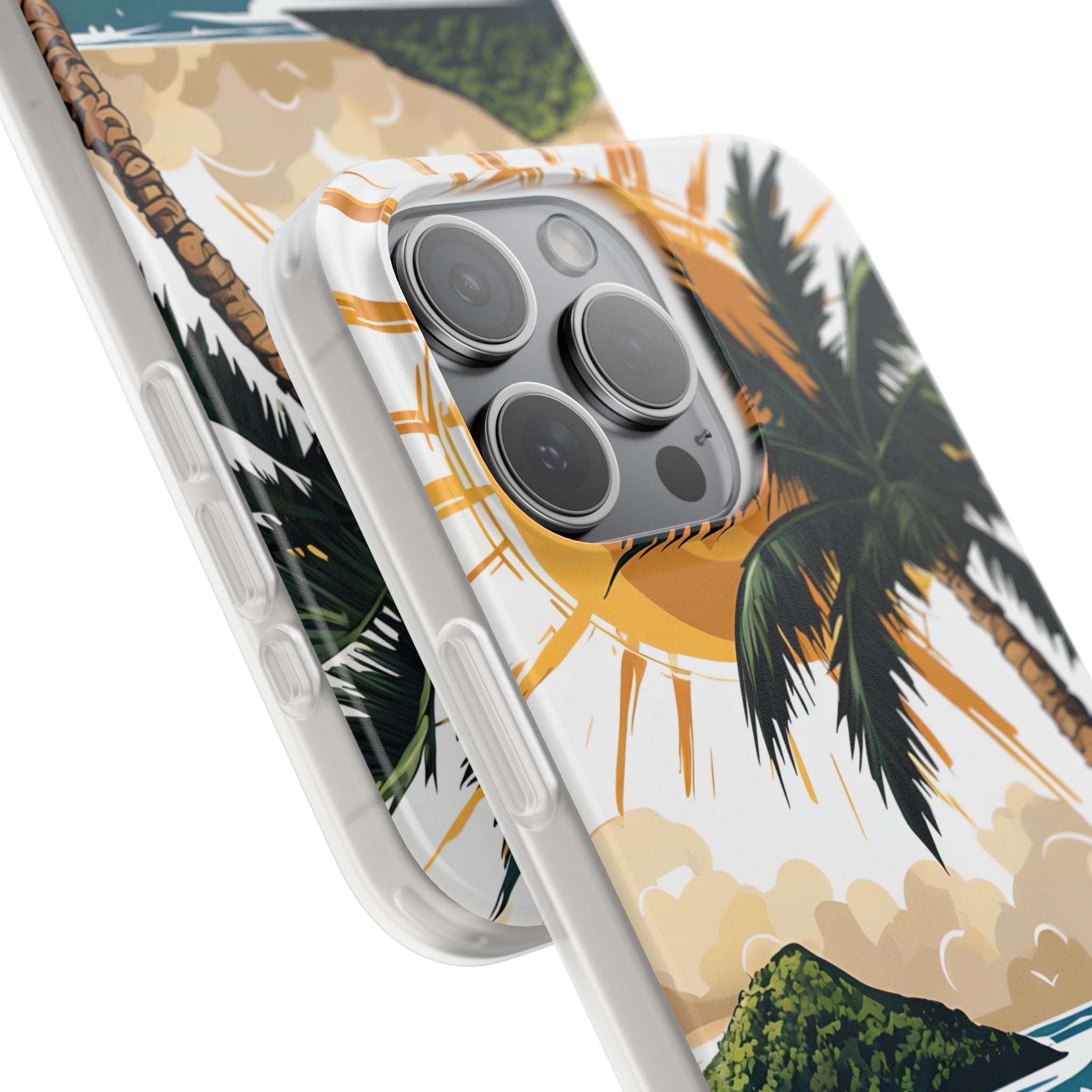 Sunny Palm Breeze iPhone 15 Pro Max Case - Soft