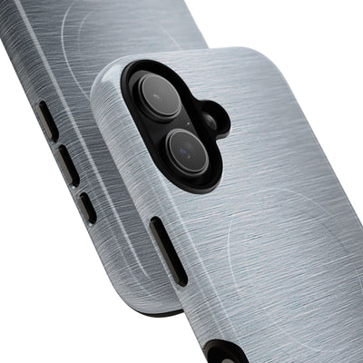 Silver Tough 2.0 Magsafe Phone Case for iPhone - Satin Chrome Grain