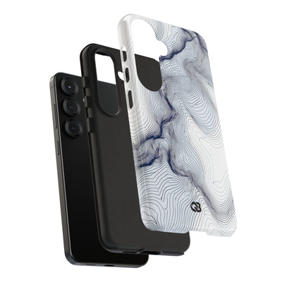 White Tough Phone Case for Samsung - Nordic Ridge Topo