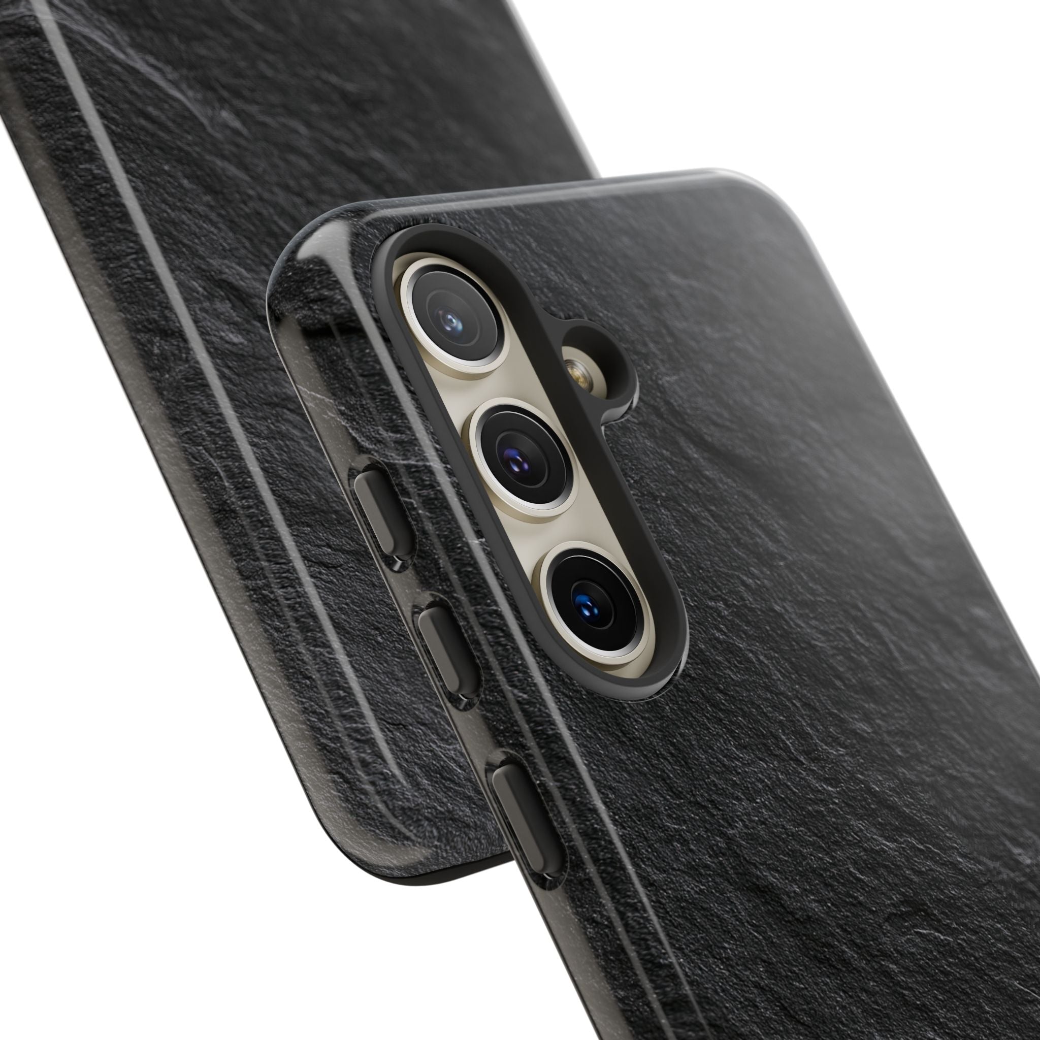 Black Tough Phone Case for Samsung - Raw Obsidian Slate