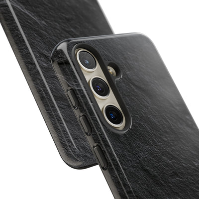 Black Tough Phone Case for Samsung - Raw Obsidian Slate
