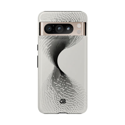 White Tough Phone Case for Google Pixel - Linear Torsion Grid