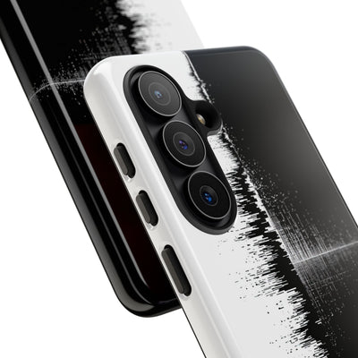 Black Tough Phone Case for Samsung - Static Signal Split