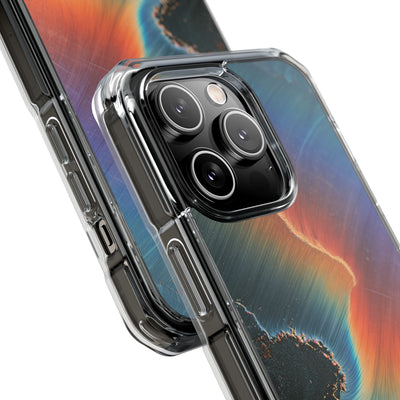 Prismatic Aura Shift · Clear Impact Magnetic Phone Case for iPhone · Blue