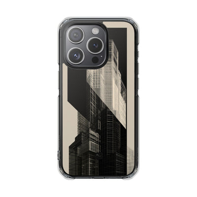 Beige Impact MagSafe Phone Case for iPhone - Monolith Urban Grid