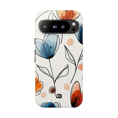 Ink Watercolor Tulips · Tough Mobilskal för Google Pixel