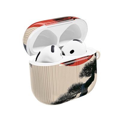 Crimson Sun Bonsai · Hard Case for AirPods & AirPods Pro · Beige