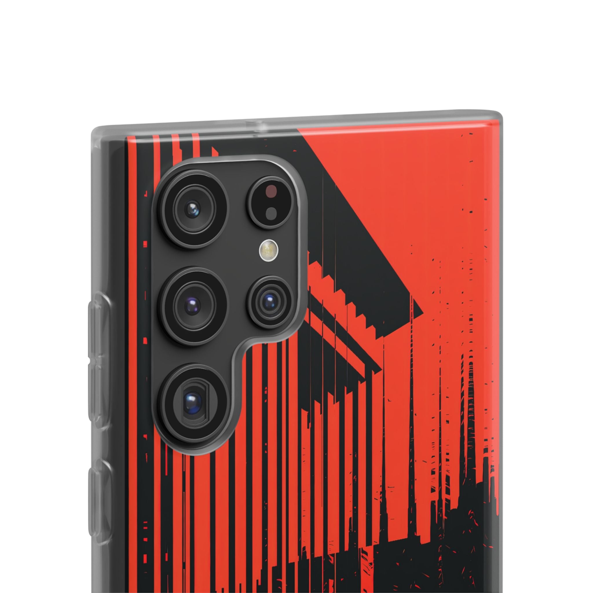 Red Lite Phone Case for Samsung - Crimson Brutalist Distortion
