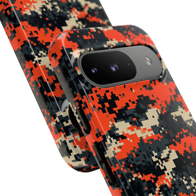 Signal Pixel Camo · Tough Phone Case for Pixel ·  Orange