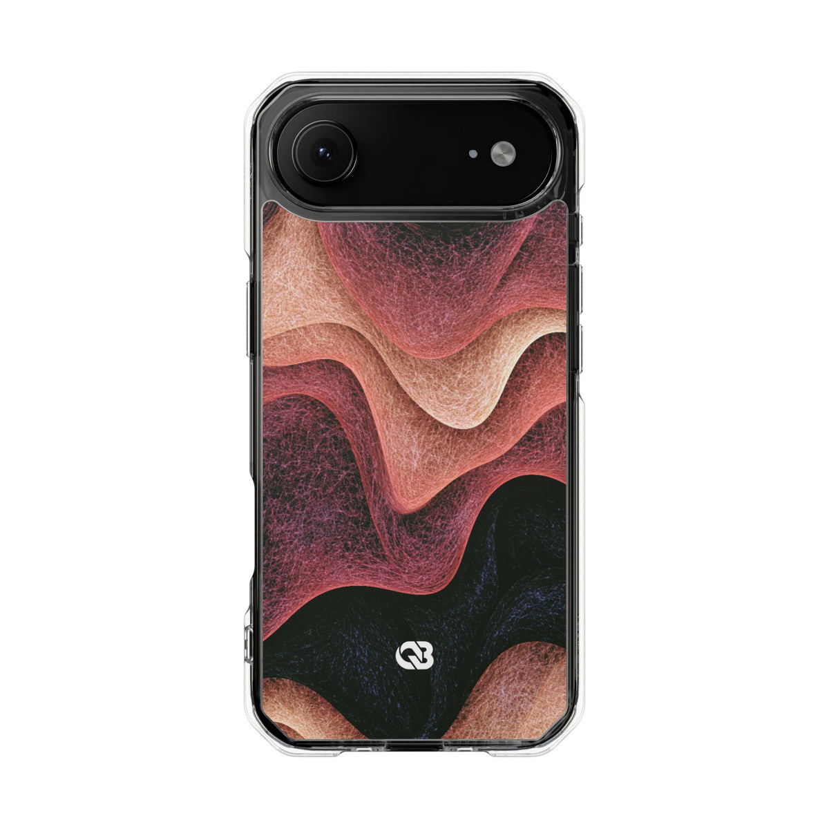 Rose Contour Waves · Clear Impact Magnetic Phone Case for iPhone · Pink