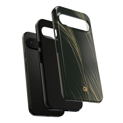 Green Tough Phone Case for Google Pixel - Midnight Gilded Grass