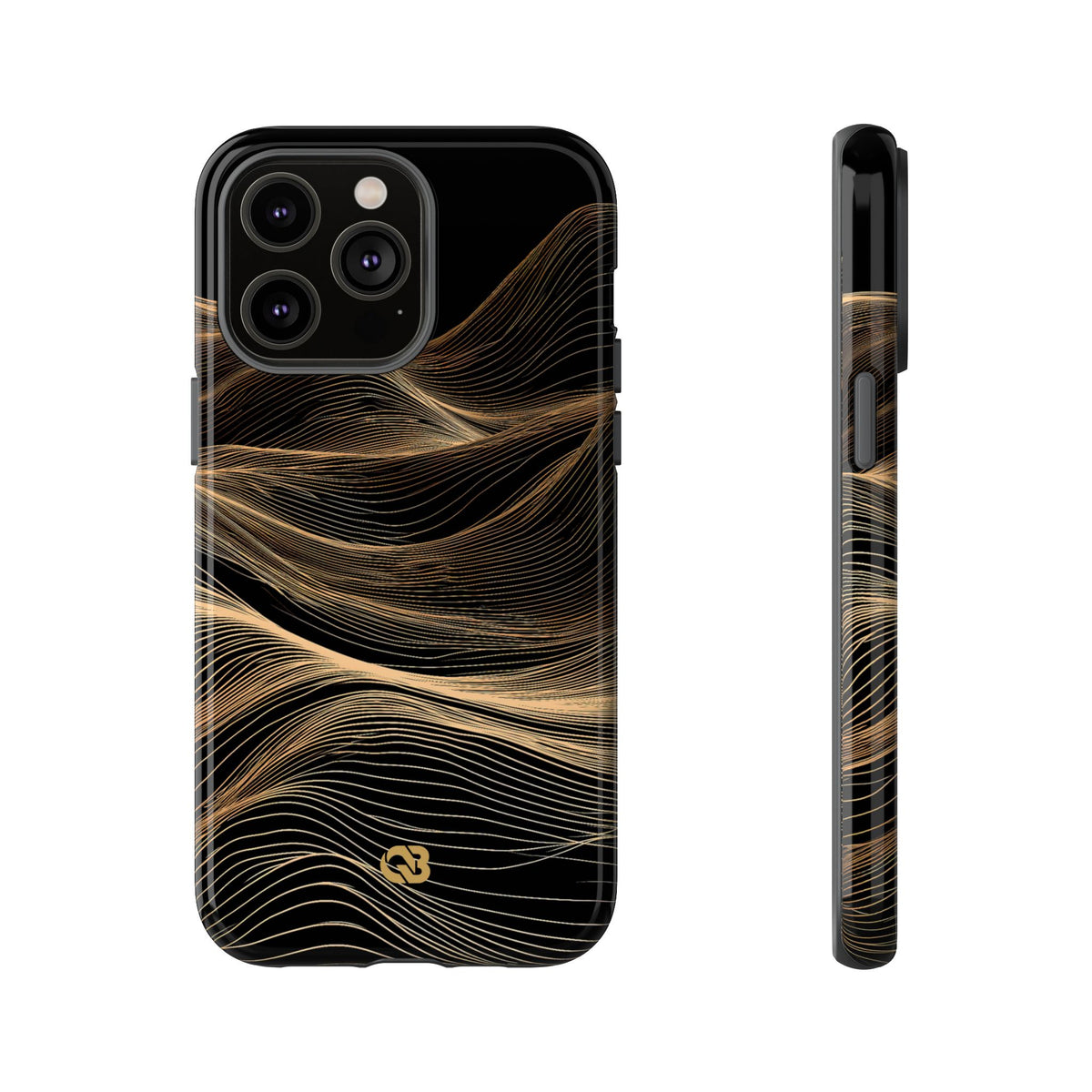 Gilded Ridge Lines · Tough Phone Case for iPhone · Black