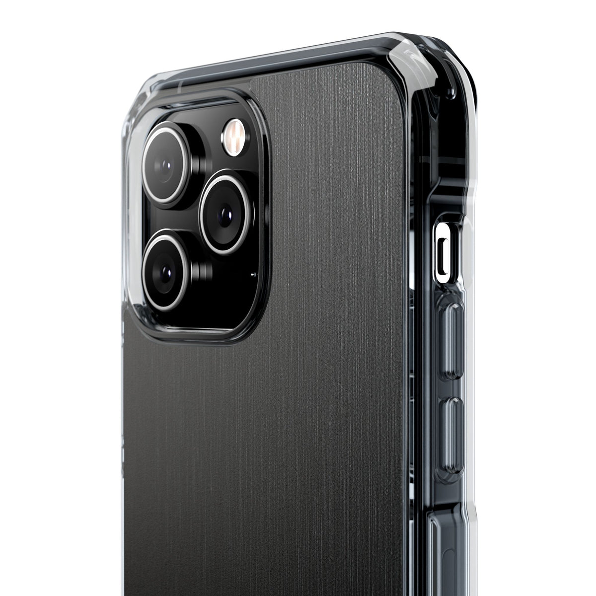 Obsidian Brushed Steel · Clear Impact Magnetic Phone Case for iPhone ·  Black