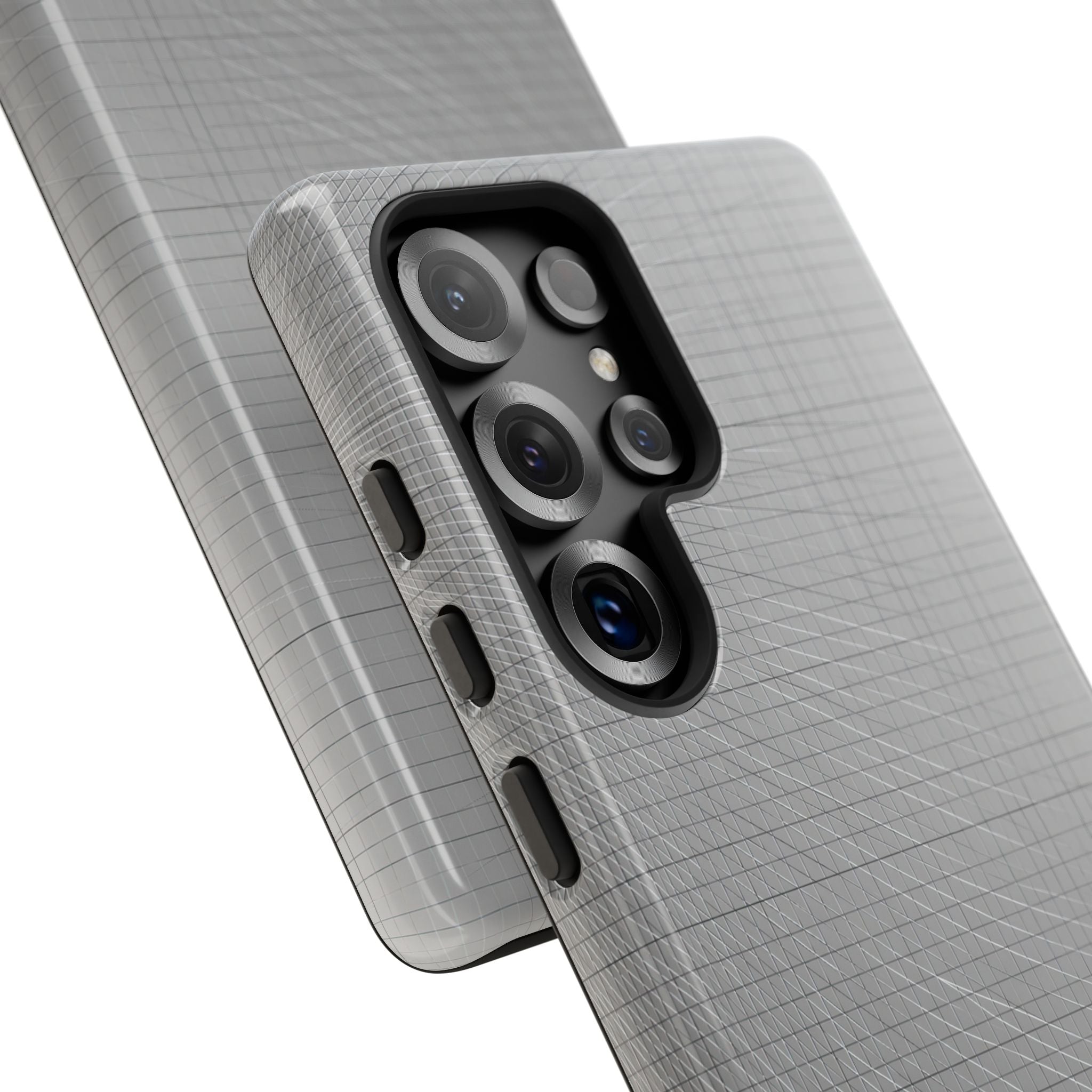 Grey Tough Phone Case for Samsung - Chrome Mesh Warp