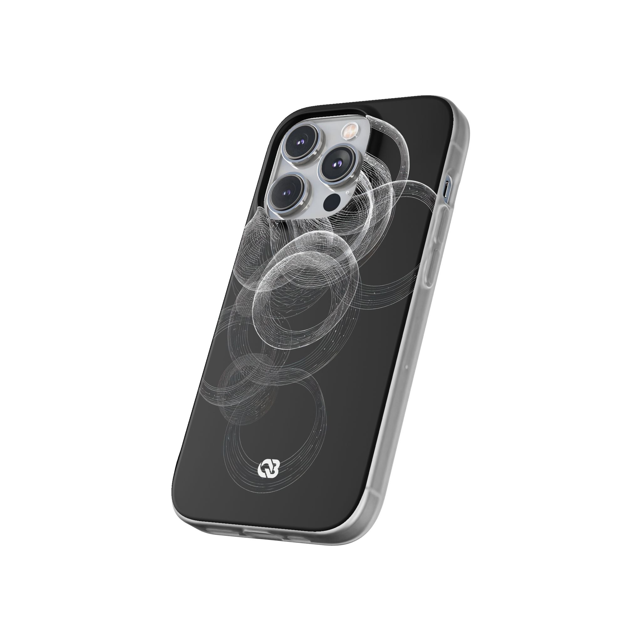Black Lite Phone Case for iPhone - Kinetic Wireframe Orbit