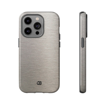 Brushed Silver Alloy · Tough Phone Case for iPhone · Silver