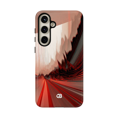 Red Tough Phone Case for Samsung - Crimson Pulse Horizon