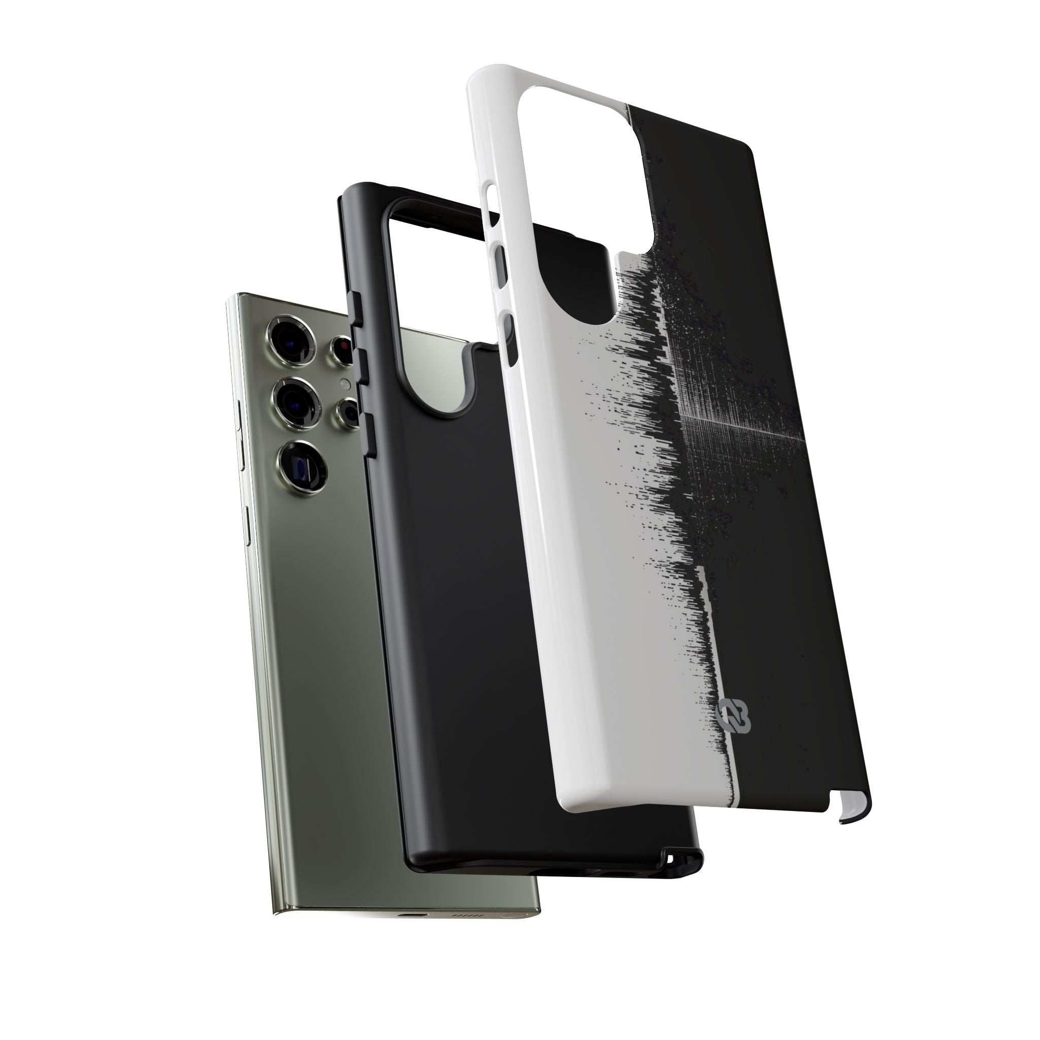 Black Tough Phone Case for Samsung - Static Signal Split