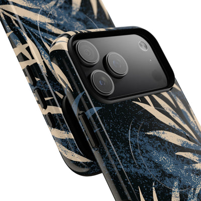 Blue Tough 2.0 Magsafe Phone Case for iPhone - Indigo Sandstone Palm