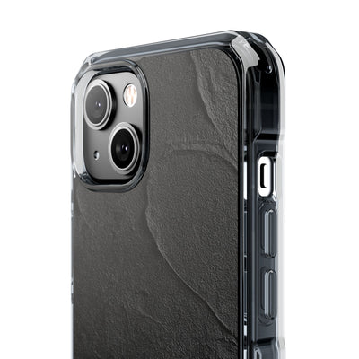 Obsidian Stucco Relief · Clear Impact Magnetic Phone Case for iPhone ·  Black