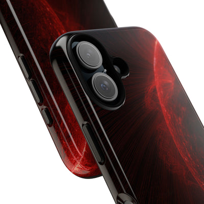 Red Tough Phone Case for iPhone - Solar Crimson Flare