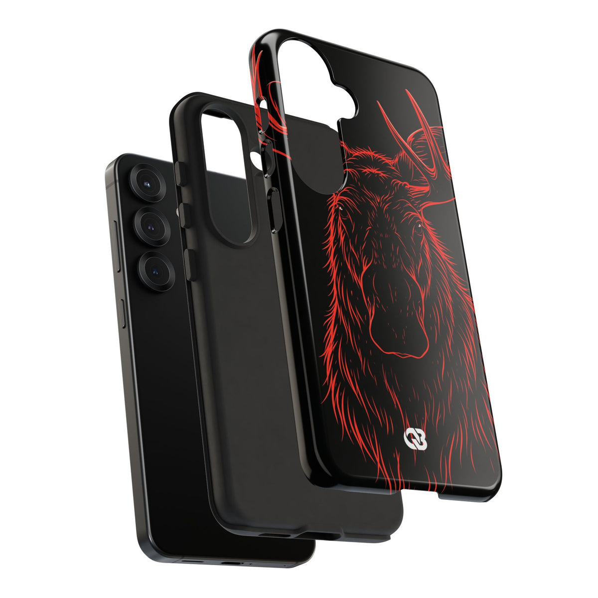 Crimson Horizon Moose · Tough Phone Case for Samsung · Black