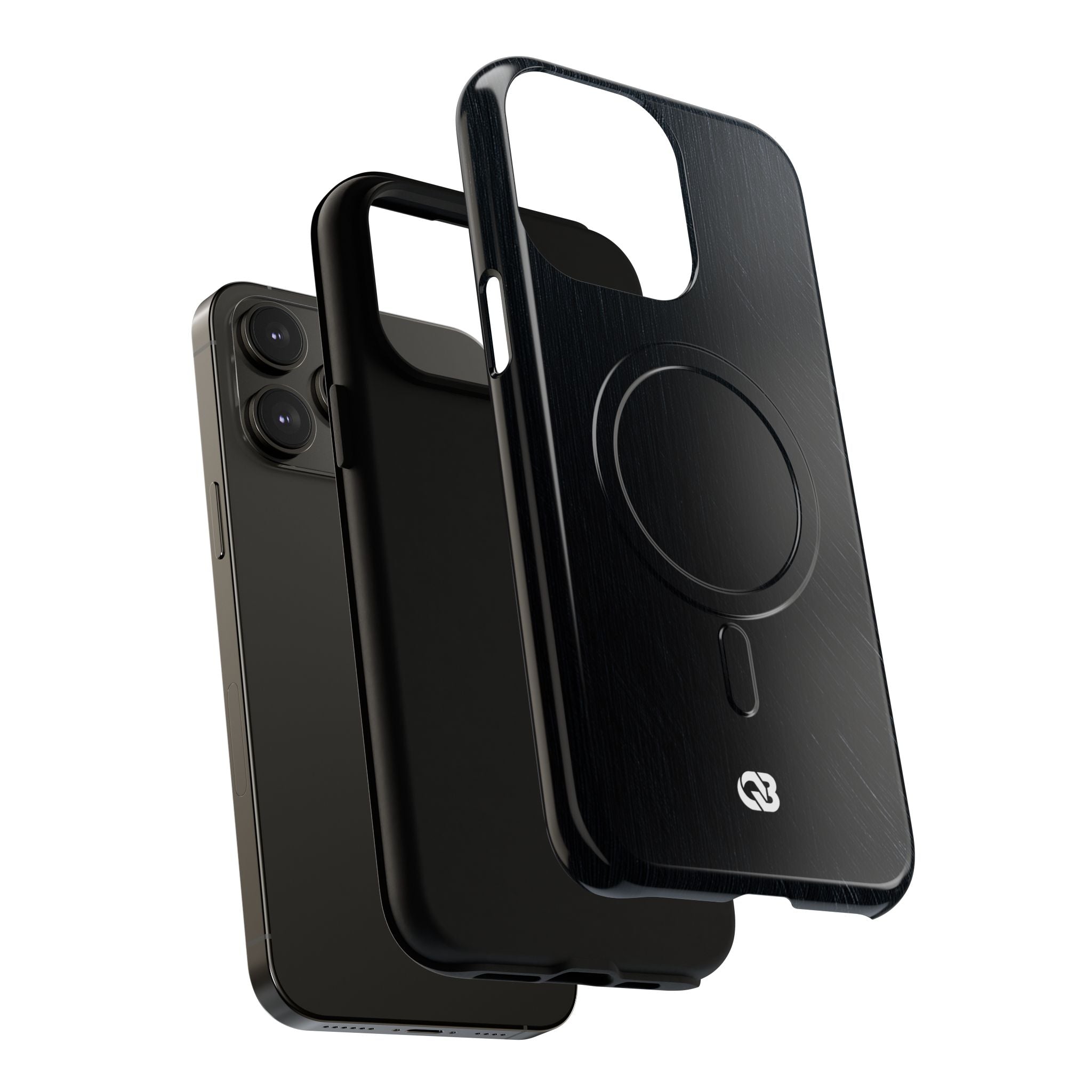 Black Tough 2.0 Magsafe Phone Case for iPhone - Midnight Brushed Grain