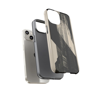 Beige Tough Phone Case for iPhone - Monolith Urban Grid