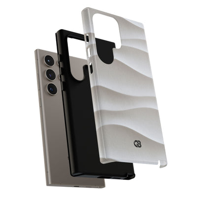 White Tough Phone Case for Samsung - Arctic Flow Ridges