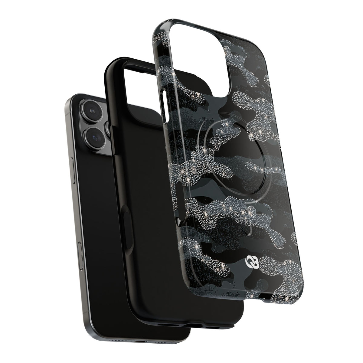 Glitter Shadow Camo · Tough 2.0 Magnetic Phone Case for iPhone · Black