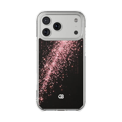 Rose Digital Cascade · Clear Impact Magnetic Phone Case for iPhone · Pink
