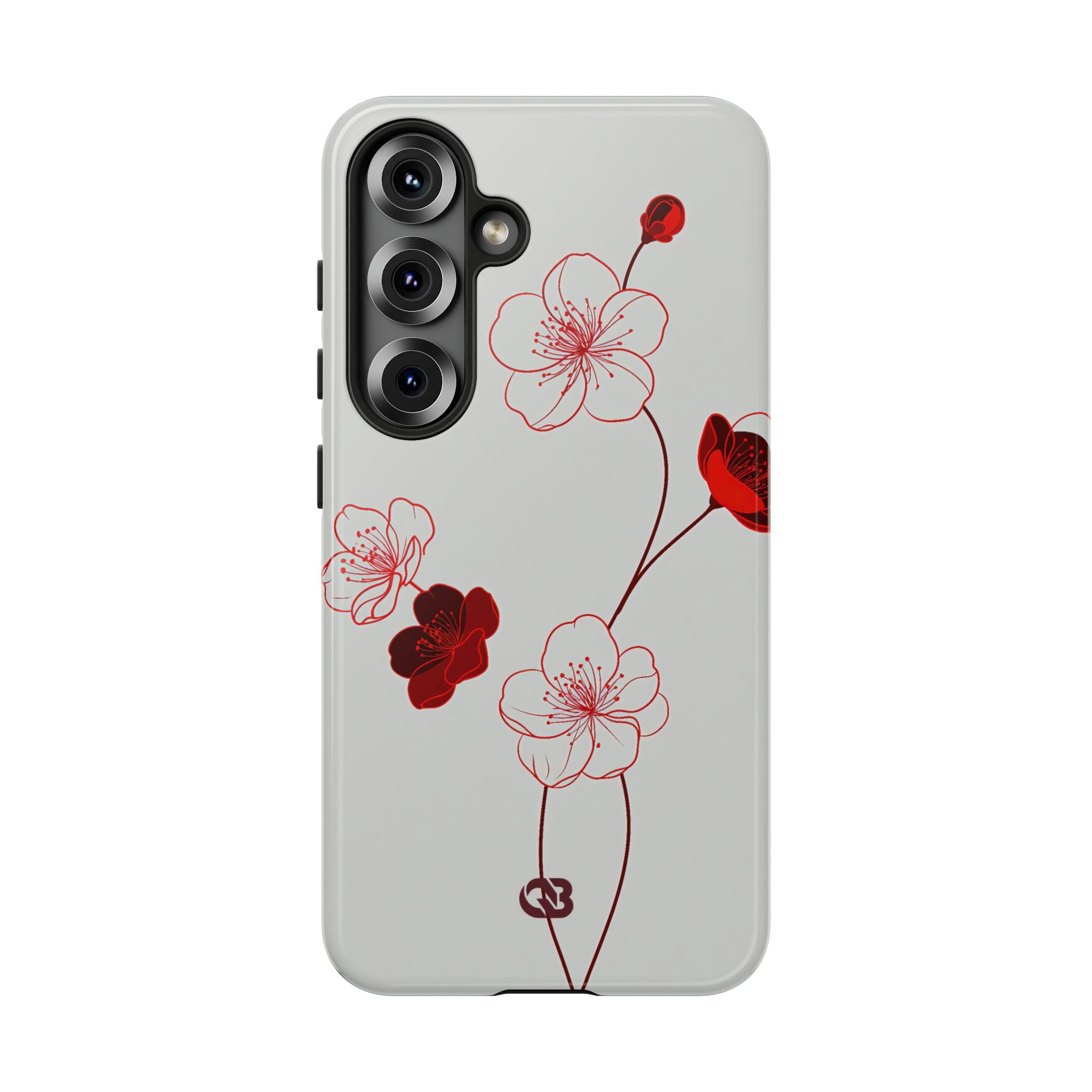 Red Tough Phone Case for Samsung - Kyoto Ember Bloom