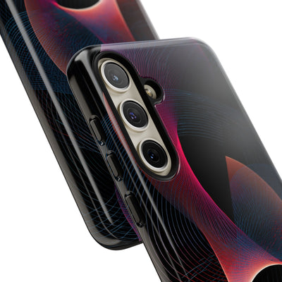Black Tough Phone Case for Samsung - Cobalt Crimson Flux
