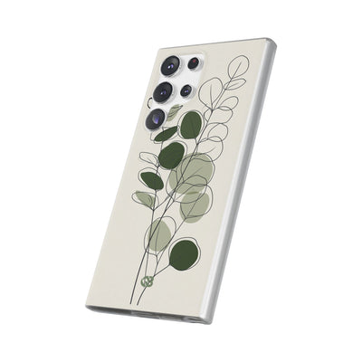 Green Lite Phone Case for Samsung - Muted Eucalyptus Sketch