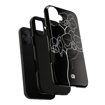 Black Tough 2.0 Magsafe Phone Case for iPhone - Noir Alabaster Orchid