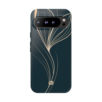 Teal Tough Phone Case for Google Pixel - Sandstone Silk Flora
