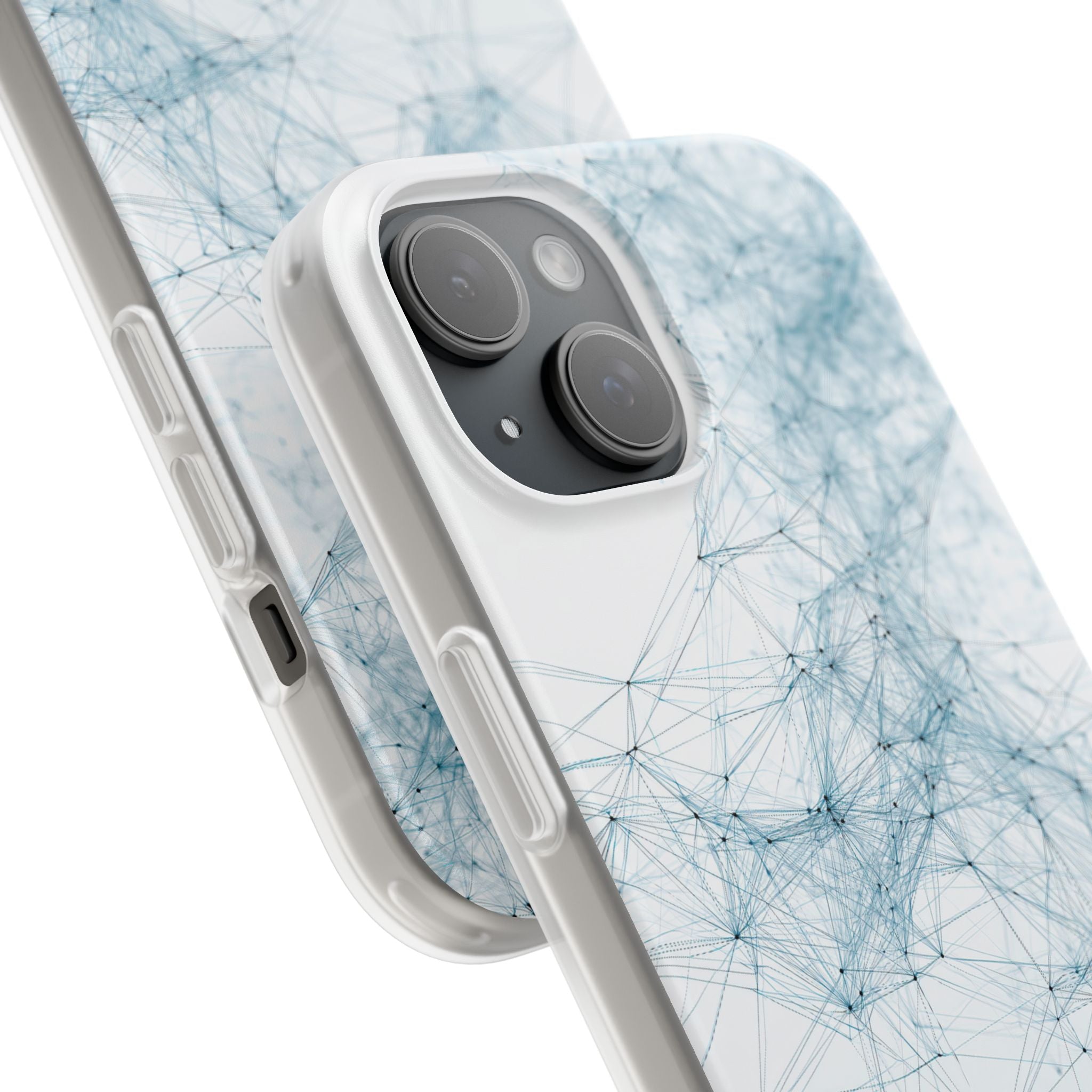 Blue Lite Phone Case for iPhone - Glacial Neural Web