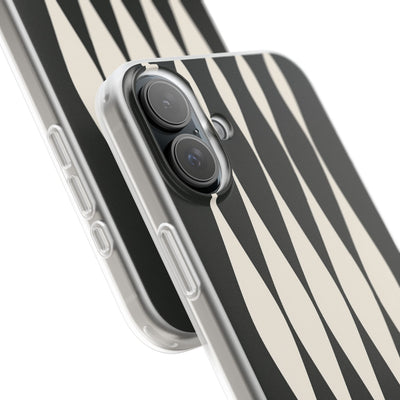 Black Lite Phone Case for iPhone - Ivory Spindle Grid