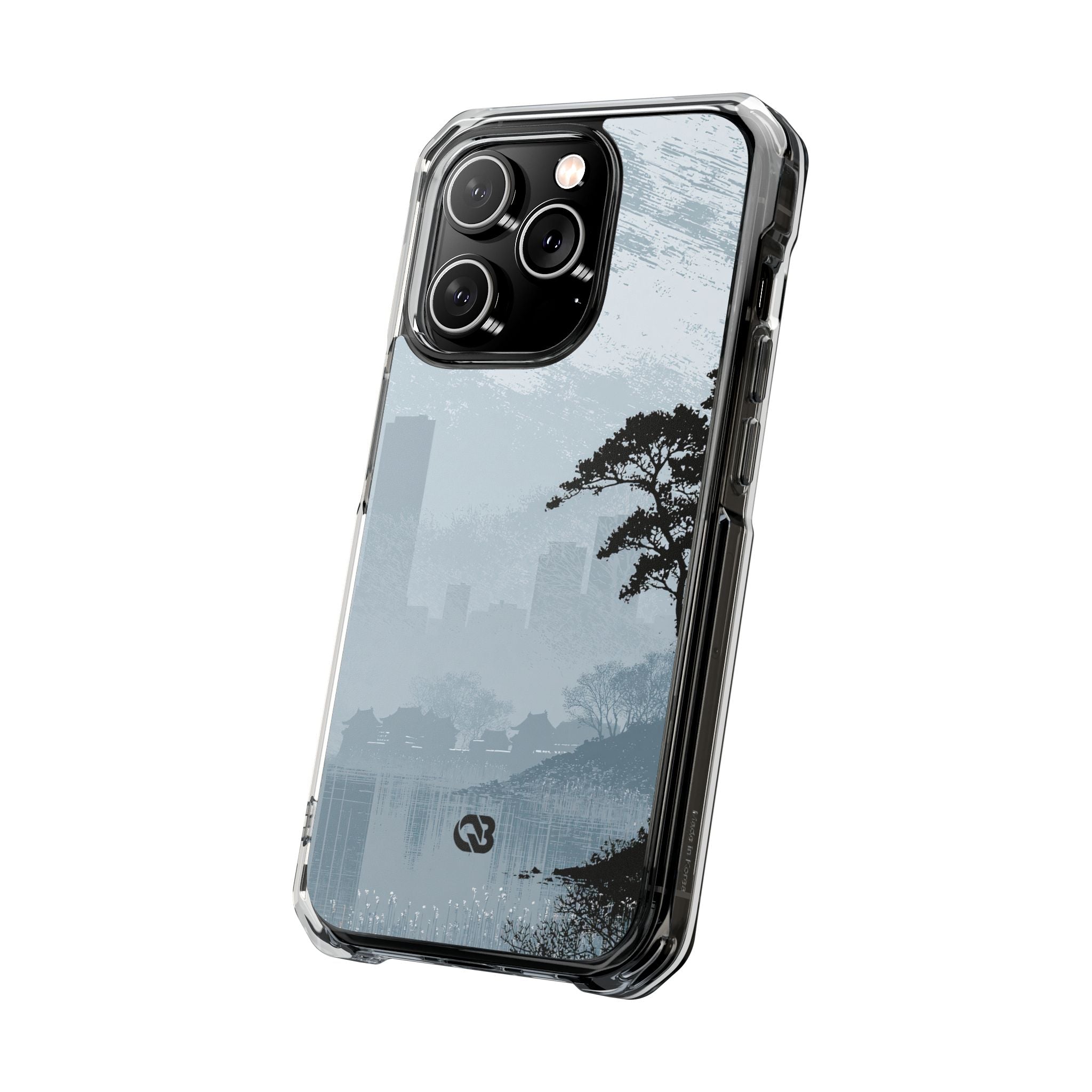 Grey Impact MagSafe Phone Case for iPhone - Steel Slate Zen