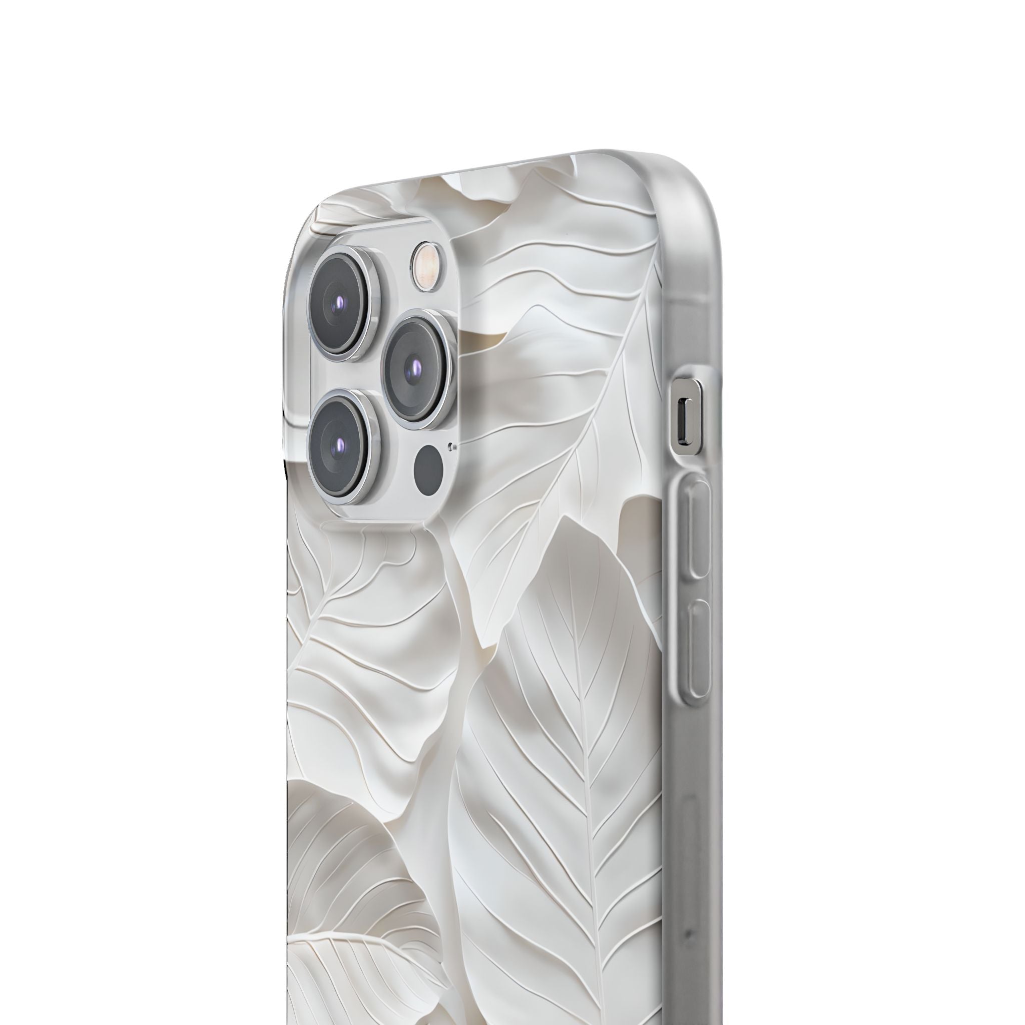 Sculpted Ivory Leaves · Soft Phone Case for iPhone